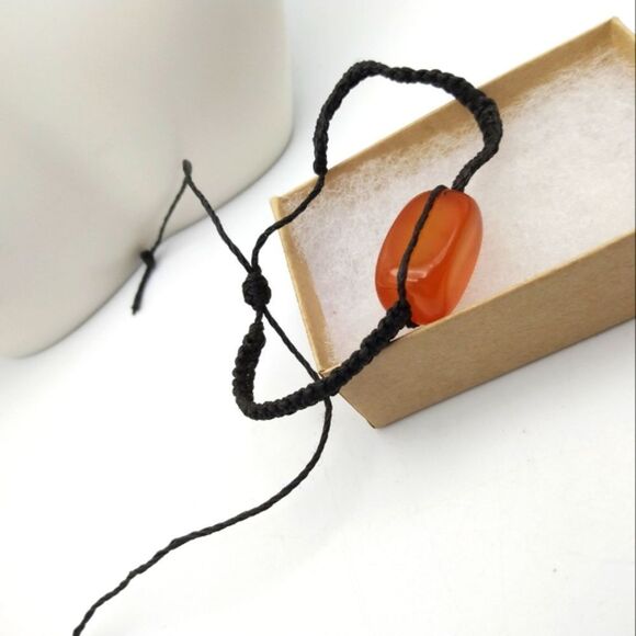 Amber gem twine braided bracelet B1121‎ - Picture 1 of 2